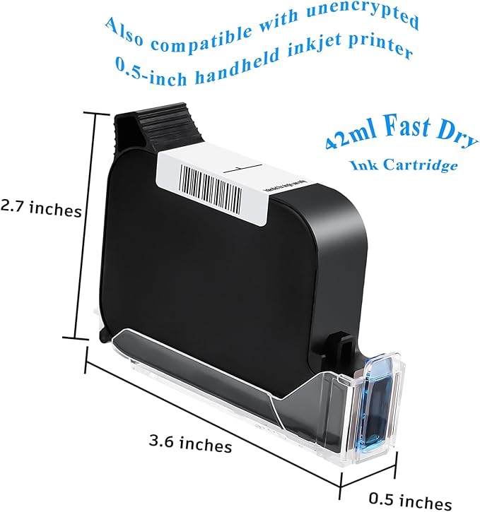 Original White Ink Cartridge for 1580P1 Handheld Printer - Quick-Drying Ink, 42ml-DeskLoop Office