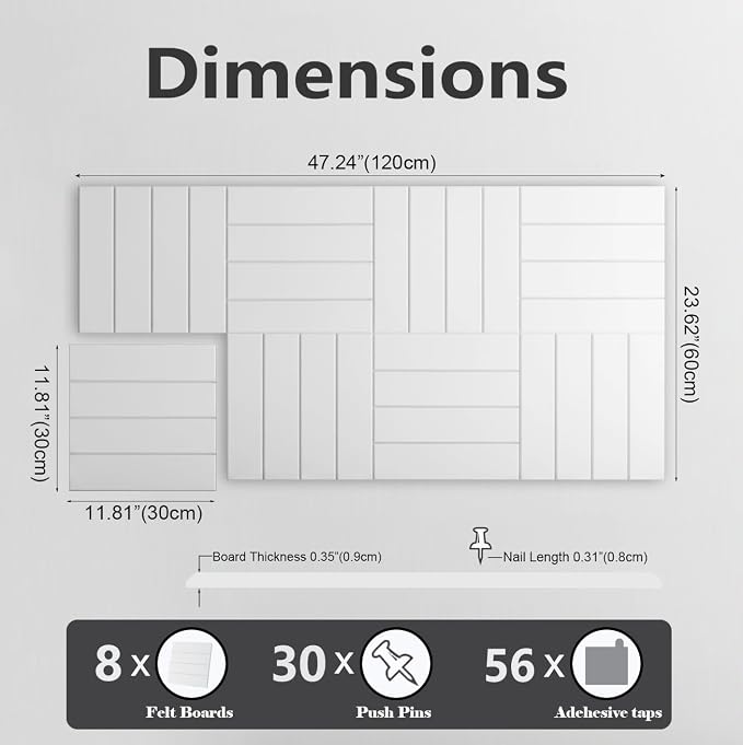 G Gamit Large Felt Wall Tiles Bulletin Board, Large Cork Board Alternative - Image 2