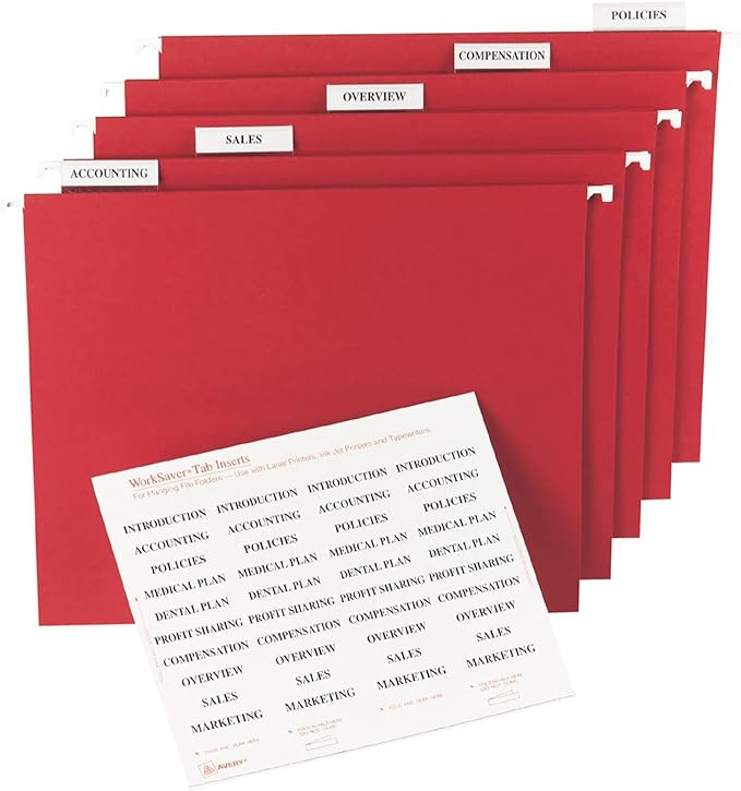 Avery WorkSaver Tab Inserts, Fits 2" Tabs, 100 Inserts Per Pack, 600 Inserts - Image 3