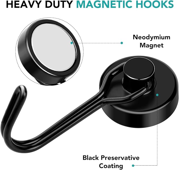 DIYMAG Magnetic Hooks, 80LBS Heavy Duty 16 Pack 2026 Cruise Ship Essentials | - Image 4