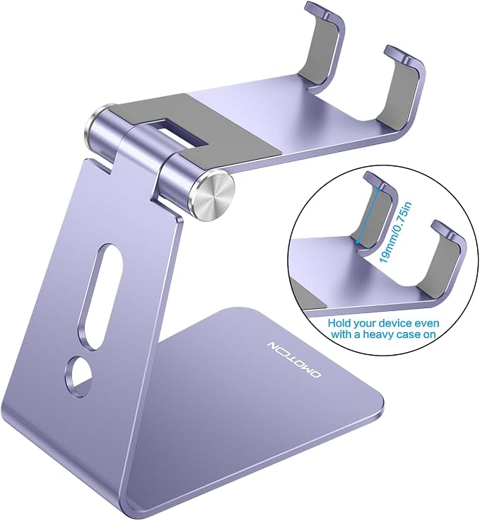 OMOTON Adjustable Cell Phone Stand, C2 Aluminum Desktop Cellphone Stand - Image 2