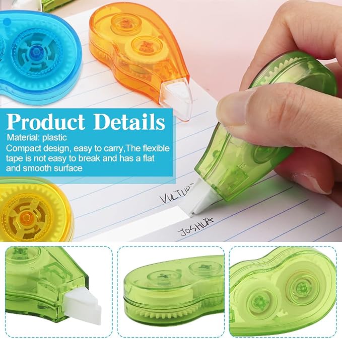12pcs/2sets White Out Correction Tape, Portable Mini White Out Tape Whiteout - Image 3