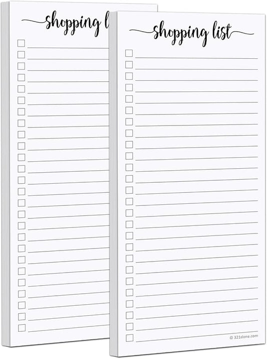 321Done 2-Pack Slim Shopping List Notepad, Made in USA by 321Done