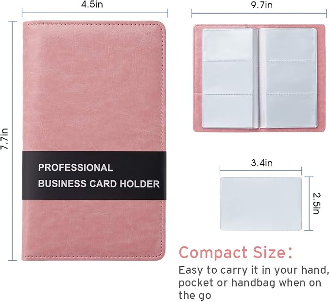 Sooez Leather Professional Business Card Book Holder Organizer, 240 Capacity - Image 6