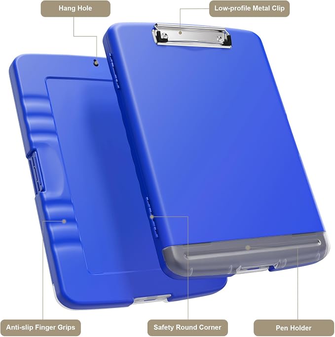 Piasoenc Clipboard with Storage, 8.5 x 11 Organization Box with Pen Holder and - Image 4