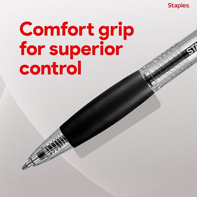 STAPLES Retractable Ballpoint Pens, Medium Point 1.0mm, 12 Pack – Comfortable - Image 5