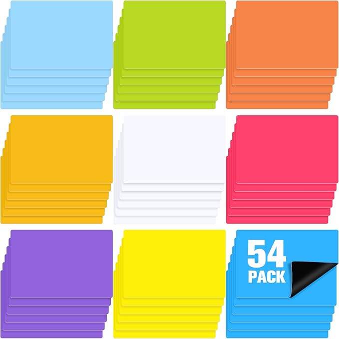 54 Pack Magnetic Blank Cards by Leinuosen