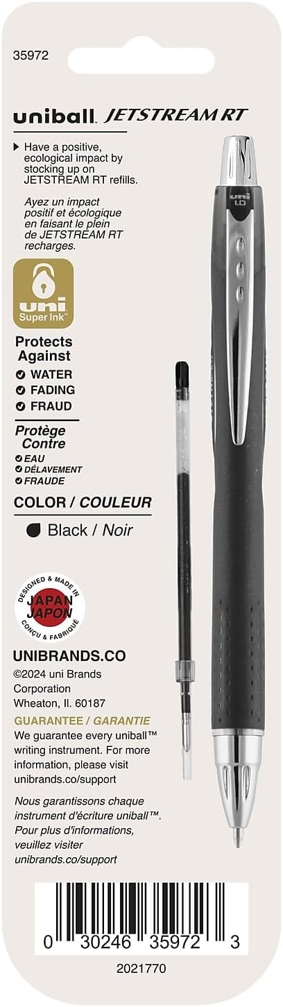 uniball Jetstream RT Ballpoint Pen Refills, Medium Point, 2 Pack - Image 4