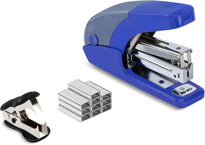 PAPERPAL Effortless Half-Strip Stapler Set, 20 Sheet Capacity, Dark Blue | by PAPERPALDirect