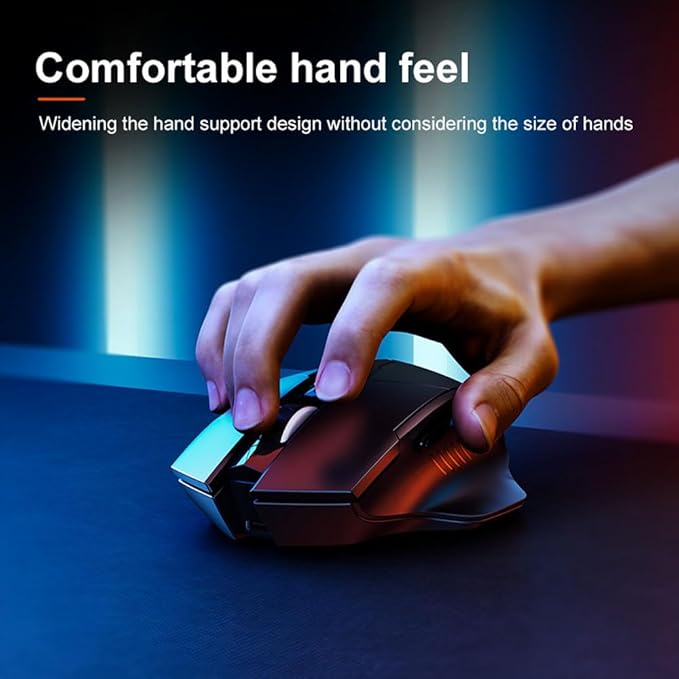 INPHIC Multi-Device Bluetooth Mouse, Upgraded Visible Battery, 2400 DPI, Silent Ergonomic Computer Wireless Mouse for Laptop, Mac, PC etc.-DeskLoop Office