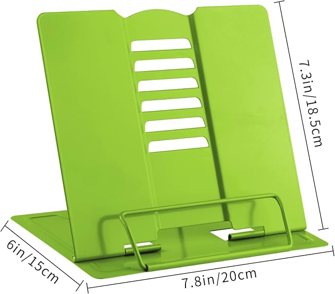 MSDADA Book Stand Metal Reading Rest Book Holder Adjustable Cookbook Documents - Image 4