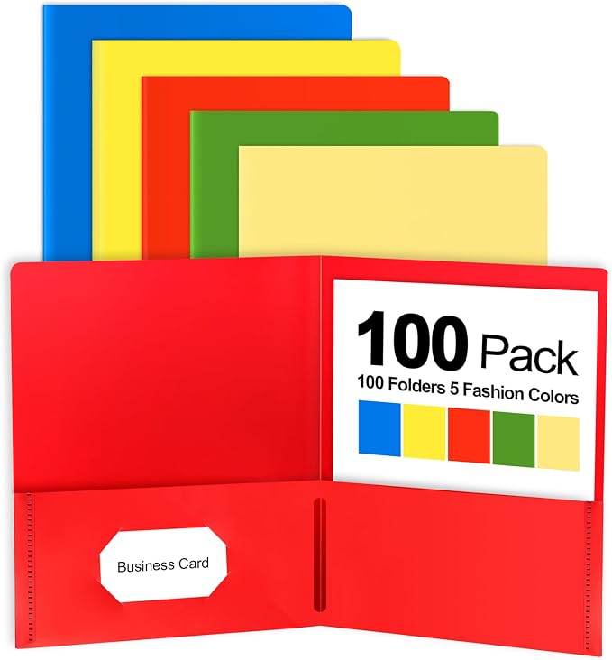 Habgp 100 Pack Plastic Folders by HABGP