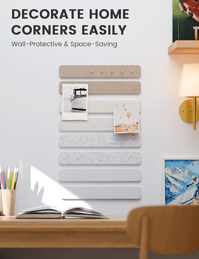 Fluxynara Cork Board Alternative Felt Strip Board 8-Pack 13"x2", Office Pin - Image 4