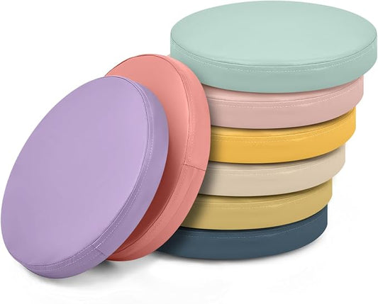 Juexica 8 Pcs Extra Thick Flexible Seating Floor Cushions Assorted Colored by Juexica