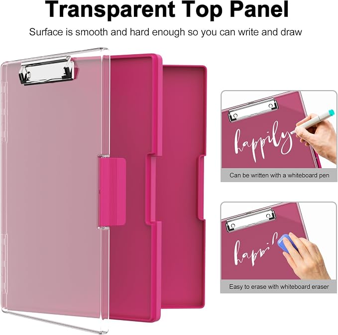 Piasoenc Clipboard with Storage, 8.5 x 11 Clip Boards with 2 Storage, Folio & - Image 4
