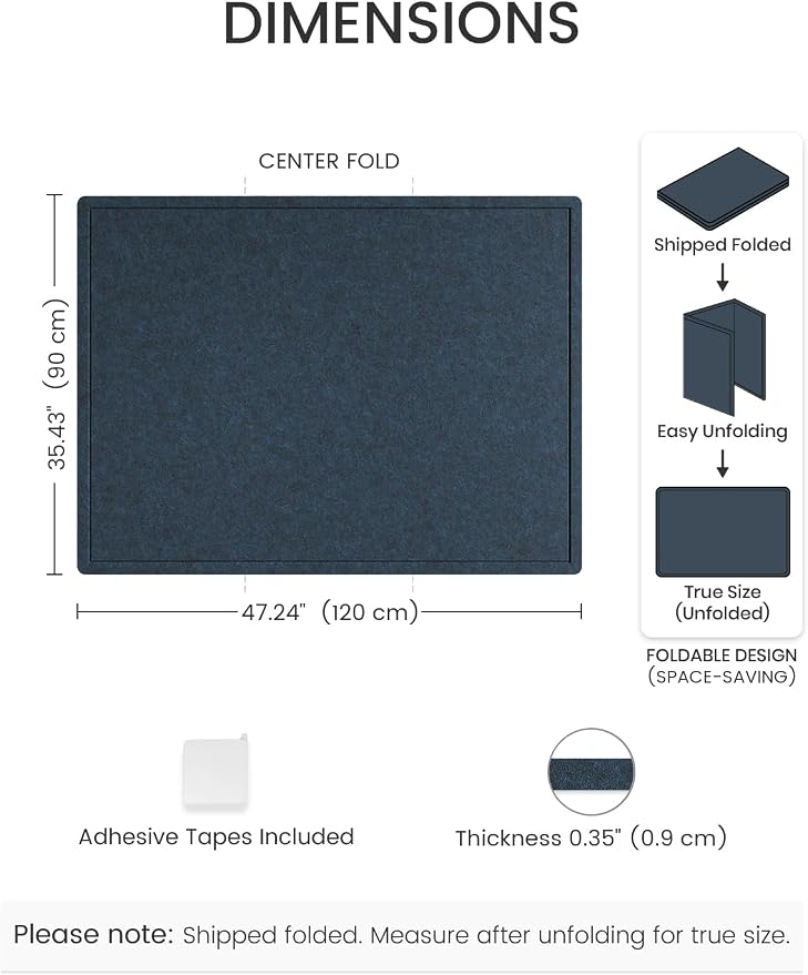 Fluxynara Large Bulletin Board, 47.2" x 35.4" Cork Board Alternative - Image 2