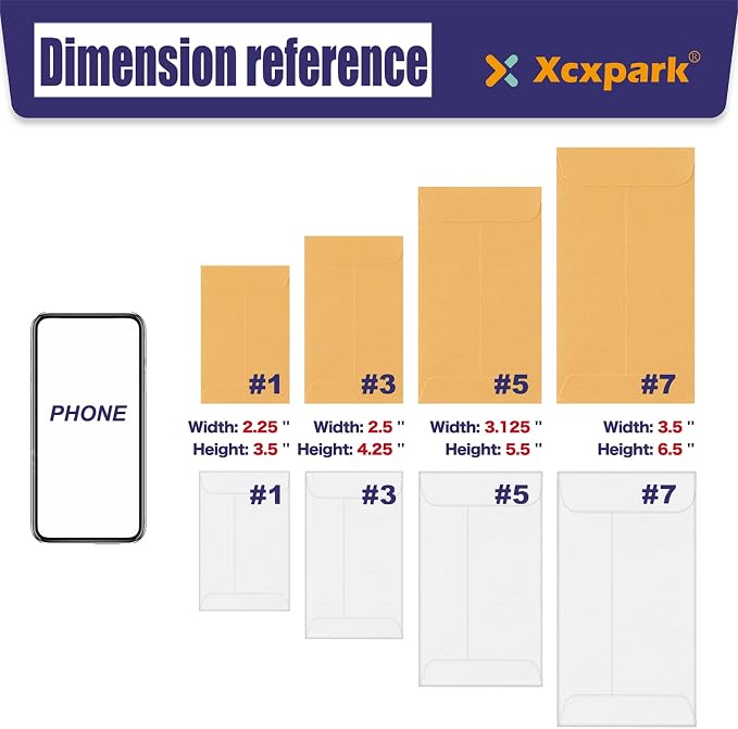 Xxcxpark 500 PCS #7 Coin Envelopes, 3.5 x 6.5 inches White Kraft Envelopes - Image 4