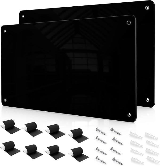 17.7" x 11.8" 2 Pack Black Metal Magnetic Board by XYK
