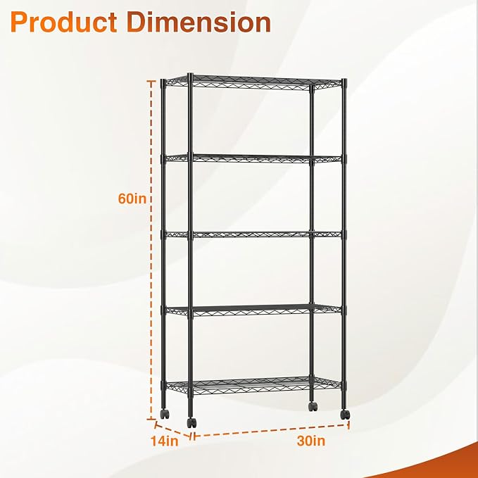 BestOffice | 5-Tier Wire Storage Shelves - Image 3