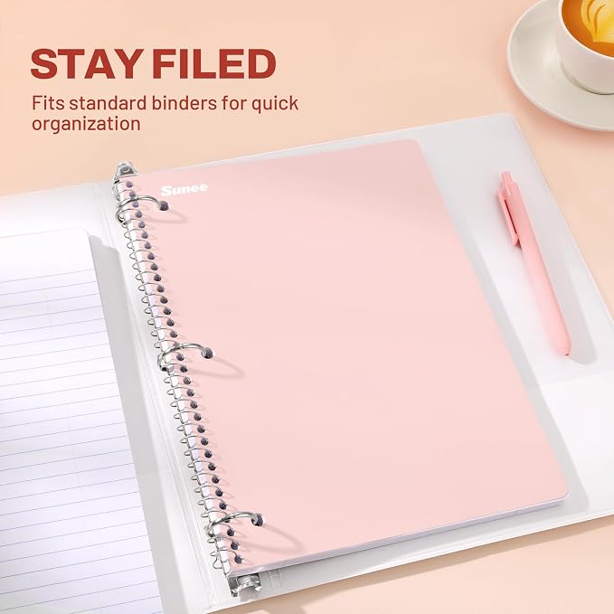 SUNEE Spiral Notebooks, 5 Pack, College Ruled Paper, 70 Sheets per Notebook - Image 3