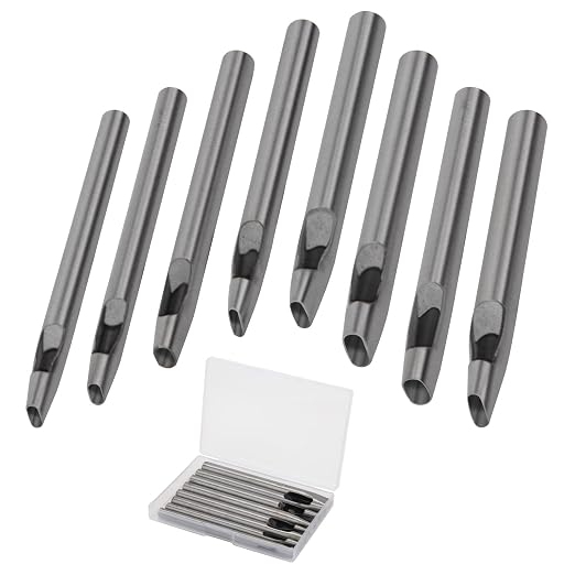 8 Size Oval Hole Punch for Leather 2mm-5mm, Boyistar Leather Craft Punch Tools by Boyistar