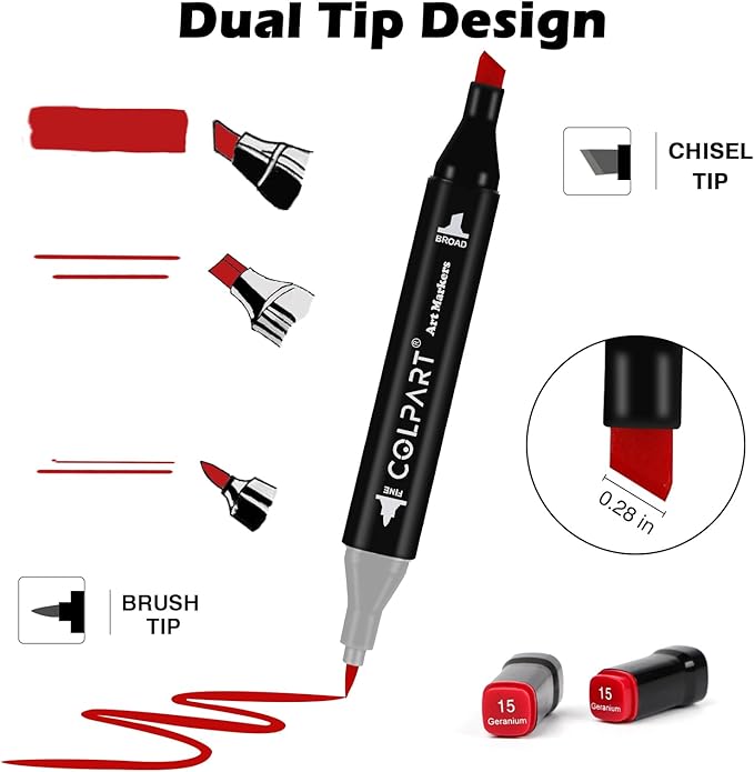 120 Colors Alcohol Markers Brush Tip Dual Tip Art Markers for Kids Marker Pens with Pen Holder and Case for Adult Coloring Painting Perfect for Painting,Sketching and Drawing Christmas Gift-DeskLoop Office