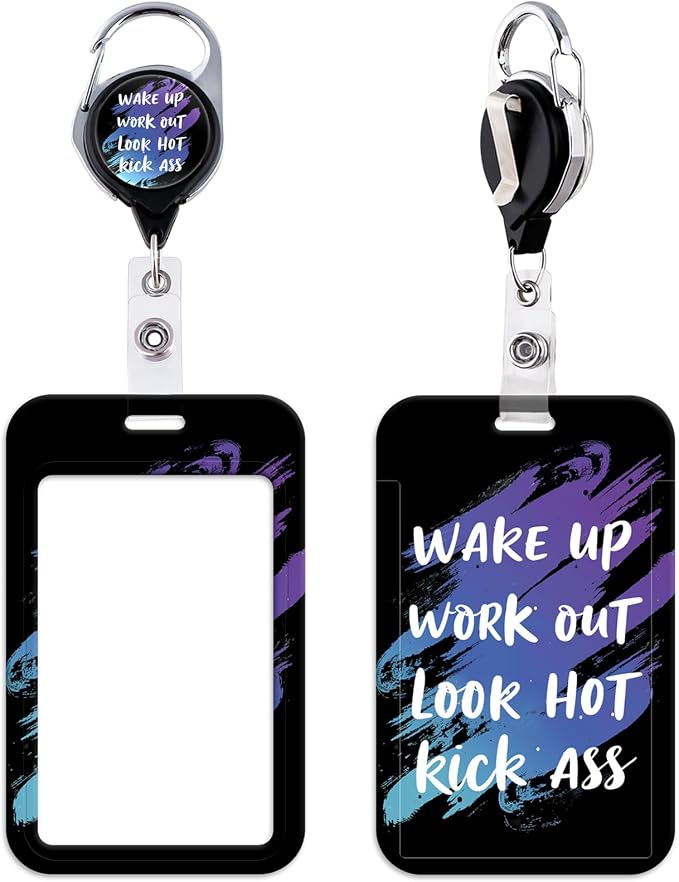 Cool Inspirational Quote ID Badge Holder Cute Retractable Badge Holder Reel Clip by beemorita