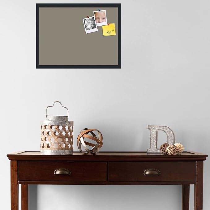 PinPix 23x17 Inch Cork Bulletin Board. This Decorative Framed Pin Board Comes with Pewter Design and a Satin Black Frame. Ideal for Home Office Decor or Message Board (PinPix-1812)-DeskLoop Office