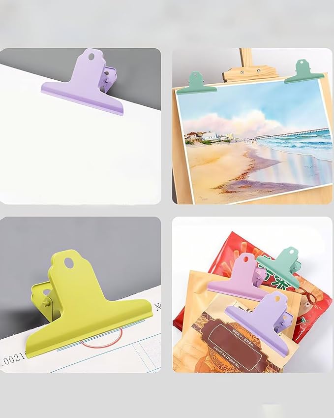 4PCS Extra Large Binder Clips Metal Bulldog Clips Large Paper Clamps Holder - Image 6