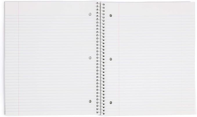 Mintra Office Durable Spiral Notebooks, 1 Subject, (Red, College Ruled 3 Pack), 100 Sheets, Poly Pocket, Moisture Resistant Cover, School, Office, Business, Professional