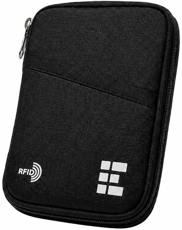 Zero Grid RFID Passport Holder & Travel Wallet, Zippered Wallet by ZeroGrid