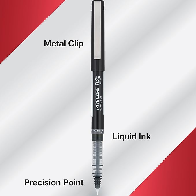 Pilot Precise V5 Rollerball Pens, Extra Fine Point 0.5 mm Black Pens, - Image 5