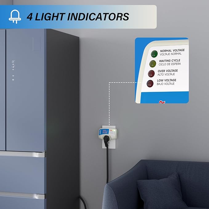 BSEED Surge Protector for Refrigerator, Single Outlet Surge Protector Plug in for Home Appliance Multi Function Plug with Protection Wall Mount Power Suppressor for TV/PC/PS5, 15A, 125V, 1875W, 1 Pack-DeskLoop Office