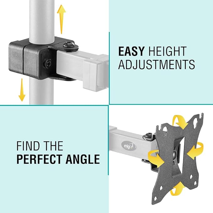 ELG Full Motion Swivel Monitor Desk Mount Stand up to 34'' Screen, Adjustable Arm Height Position, Computer Monitor Stand, Gaming/Home Office, F50N, Black-DeskLoop Office