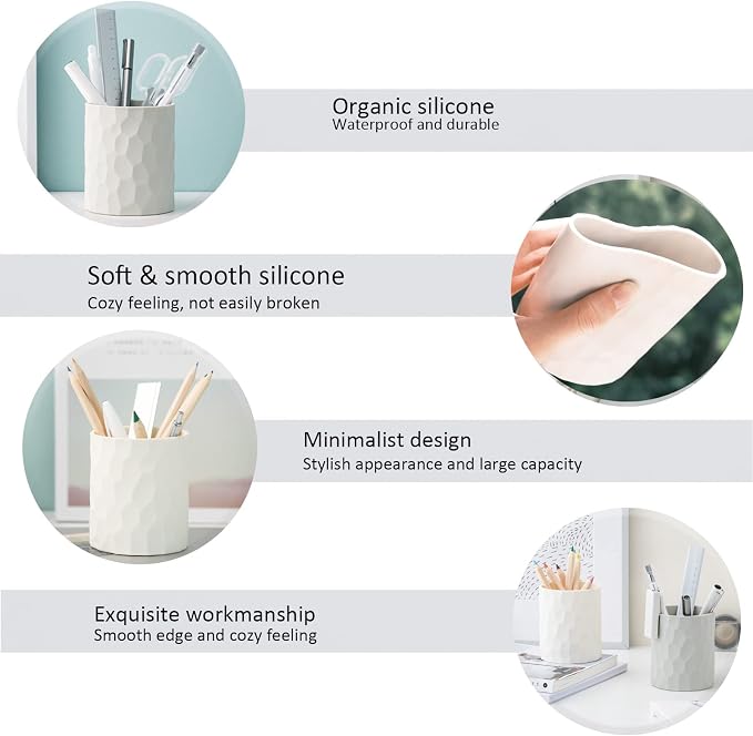 minimaliving Pen Holder, Nordic Style Silicone Waterproof Pencil Holder - Image 6