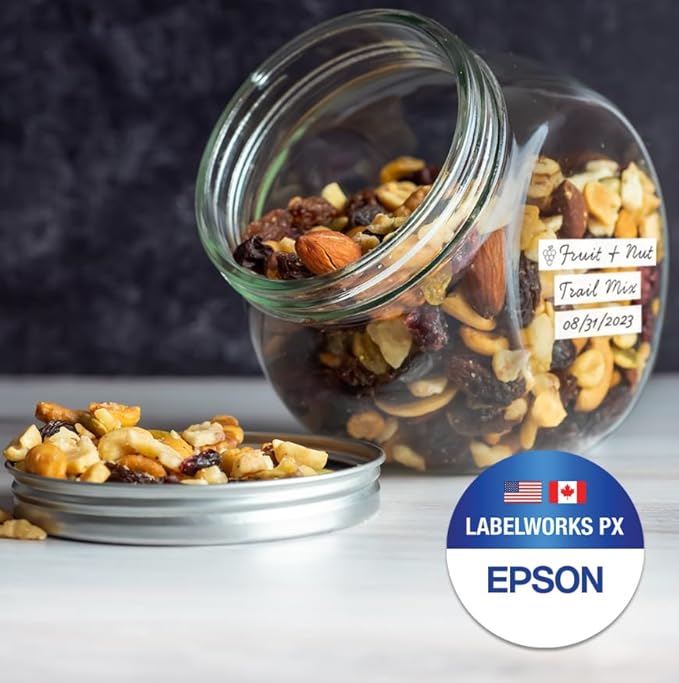 Epson LABELWORKS 218BMWPX Genuine PET (Polyester) Tape Cartridge - Black on Matte White Designer Craft Label Maker Tape - 3/4" (18MM) Wide, 26'-DeskLoop Office