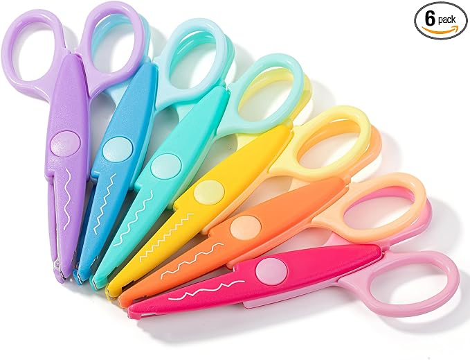 Mr. Pen- Craft Scissors Decorative Edge, 6 Pack, Candy | Zig Zag Scissors by MrPen