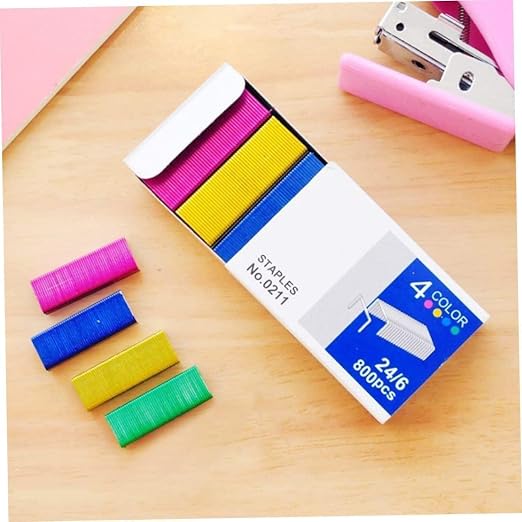 800Pcs Mini Color Staples DIY Shop Stapler Refills Standard Book Staples Mini - Image 3