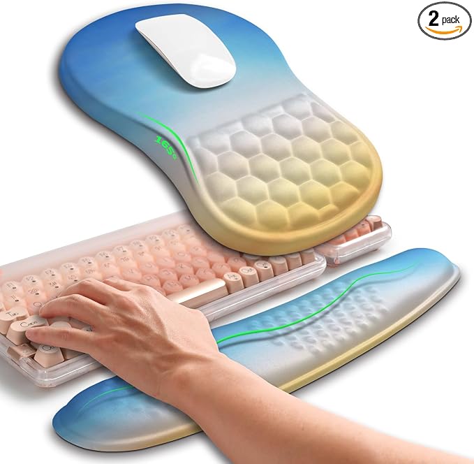 Hokafenle 2in1 Combination, Wave Keyboard Wrist Rest and Ergonomic Curvature by Hokafenle