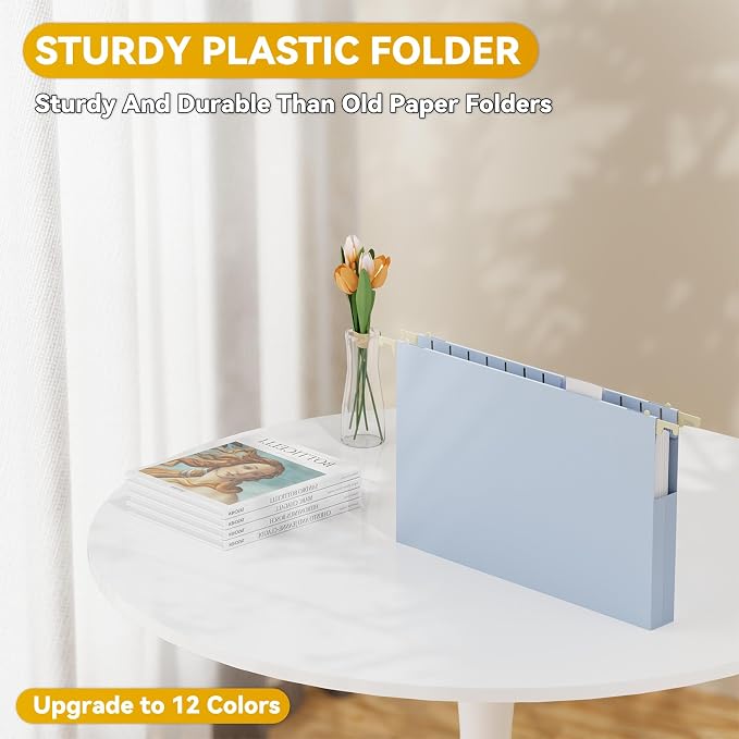 Plastic Hanging File Folders Legal Size, Heavy Duty 1" Expandable Filing - Image 2