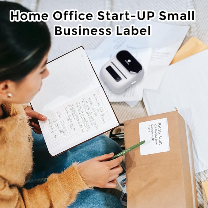 Phomemo 2.35"x 1.57" Thermal Sticker Label 180 Pcs/Roll Compatible with M220,M250,M260,M421,M221,M200 Label Printer, Strong Permanent Adhesive & Perforated, for Customer Mailer, Business Letter, Gift-DeskLoop Office