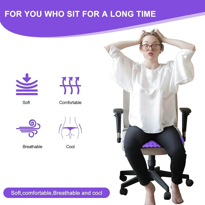 Shouken Large Gel Seat Cushion for Long Sitting - Image 8