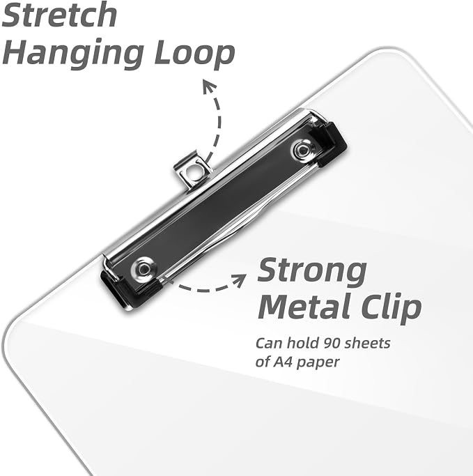 Plastic Clipboards, A4 Acrylic Clear Board 8.5x11 | Transparent Letter Size 9" - Image 4