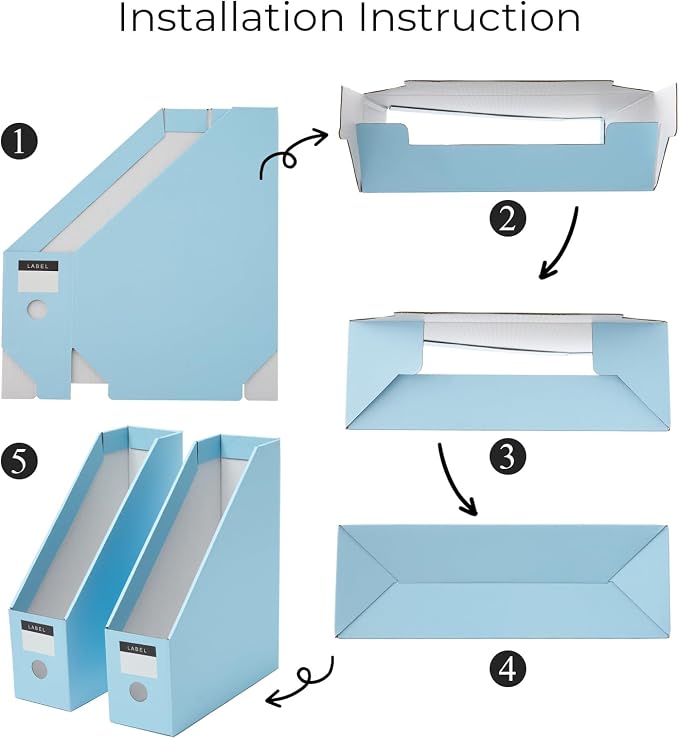 Y YOMA Cardboard File Magazine Holder, Pastel Color, 12 Pack Desktop Binder - Image 5