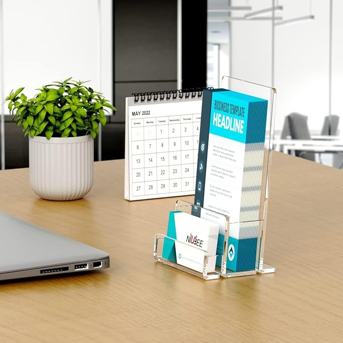 NIUBEE 6-Pack Acrylic Brochure Holder 4‘’, Plastic Flyer Display Stand - Image 7