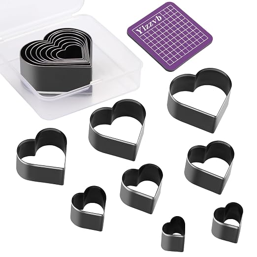 8 Pcs Heart Leather Cutter Set, 8 Sizes High Carbon Steel Heart Punch Tools by yizzvb