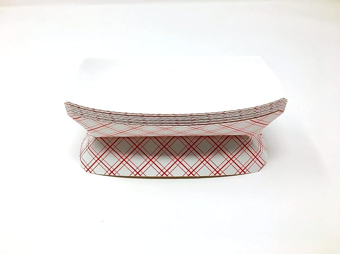 Mr Miracle 7 Inch Paper Hot Dog Tray in Red White Pattern. Pack of 250. - Image 7