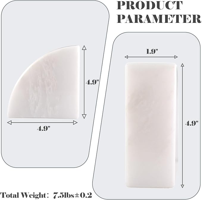 Karibiber Marble Bookend for Shelves, Non-Skid Bookends for Heavy Books - Image 5