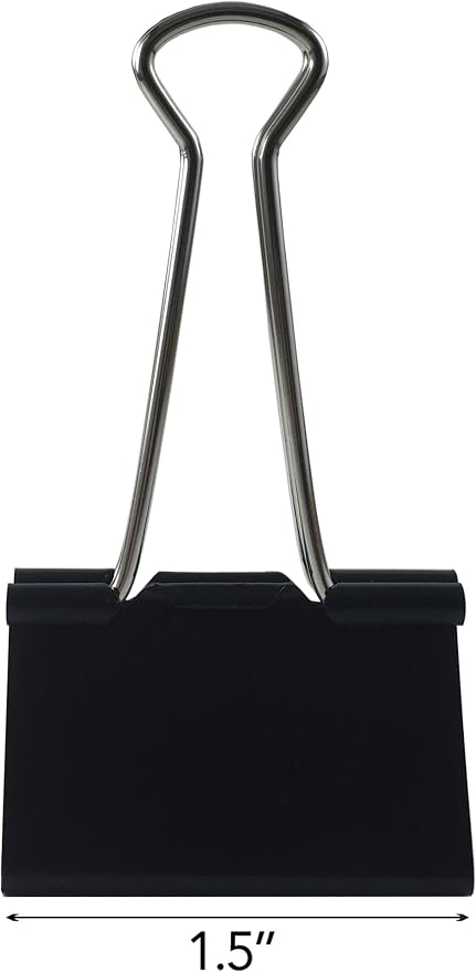 Clipco Binder Clips Large 1.5-Inch Black - Image 2