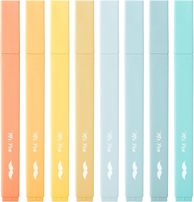 Mr. Pen- Aesthetic Highlighters No Bleed, 8 Pack, Cute Highlighters Assorted by MrPen